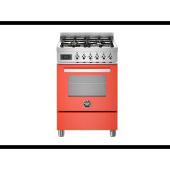 Bertazzoni PRO64L1EART Professional 60cm Dual Fuel Single Cooker - Gloss Orange