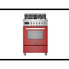 Bertazzoni PRO64L1EROT Professional 60cm Dual Fuel Single Cooker - Gloss Red